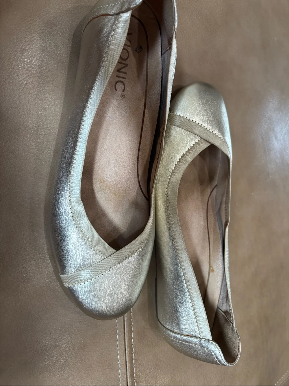 Vionic Metallic Gold Ballet Flat - Slip-On Women's Loafer